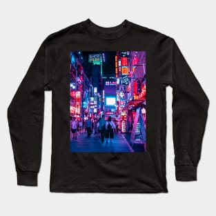 Shinjuku's Cyberpunk Anime Vibe Long Sleeve T-Shirt